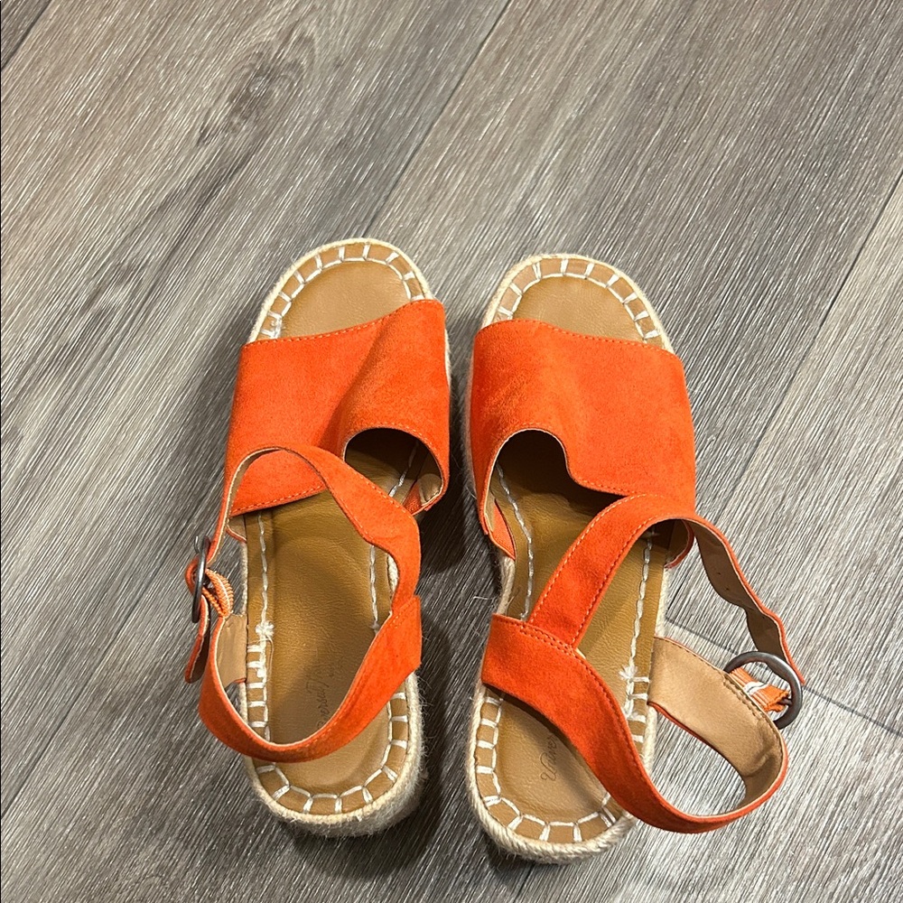 Universal Thread Orange Suede Slingback Sandals - image 1
